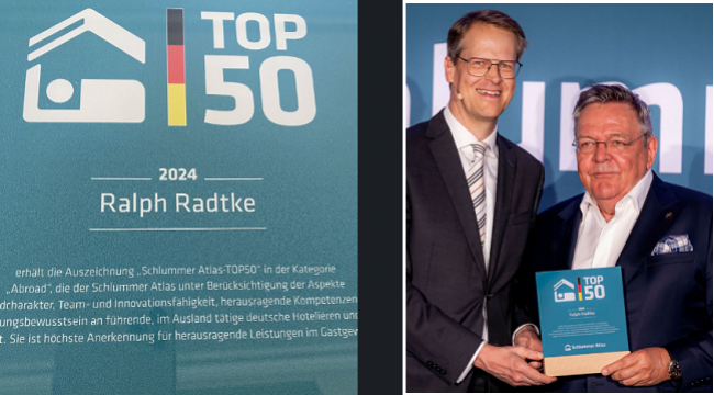 DENEYİMLİ OTEL YÖNETİCİSİ RALPH RADTKE YURTDIŞINDA GÖREV YAPAN EN İYİ GENEL MÜDÜRLER ARASINDA GÖSTERİLDİ. 