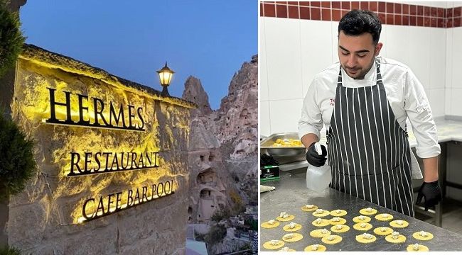 GENÇ VE BAŞARILI ŞEF ENGİN CAN AYIK HERMES CAVE OTEL MUTFAĞINDA EŞSİZ LEZZETLERİN ALTINA İMZA ATIYOR